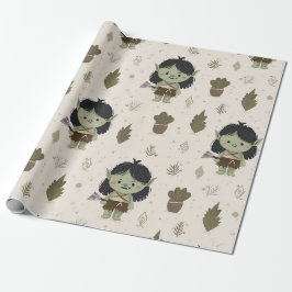 Papel de embrulho da menina Orc fofa