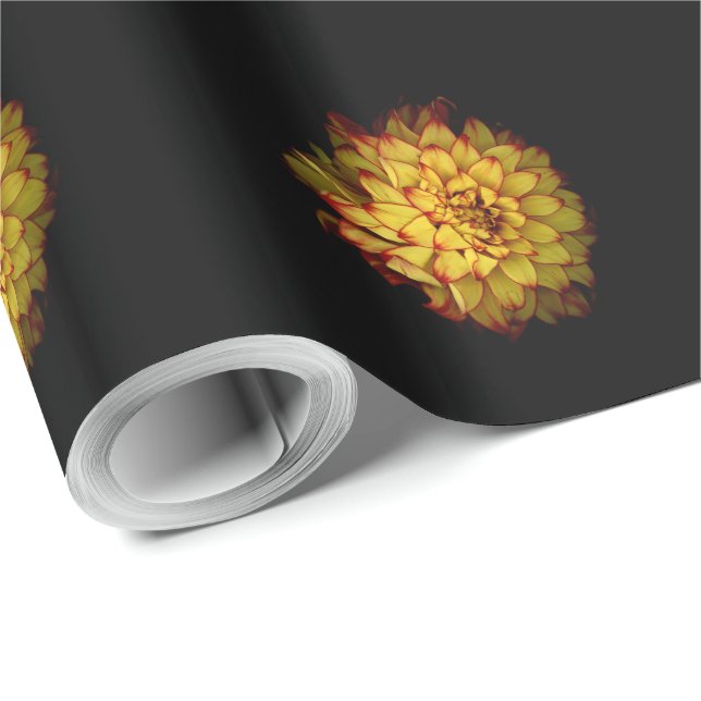 Papel de Embrulho Dália Dourada (Ponta do rolo)
