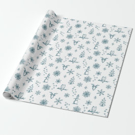 Papel de embrulho das coisas de inverno - Neve + P