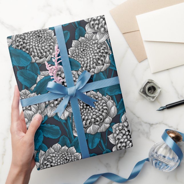 Papel de embrulho das flores brancas da waratah (Presentear)