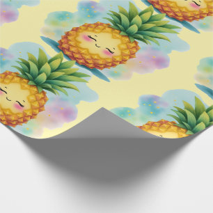 Papel de embrulho de abacaxi feliz