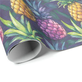 Papel de embrulho de abacaxi tropical