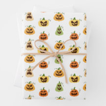 Papel de embrulho de abóboras de Halloween