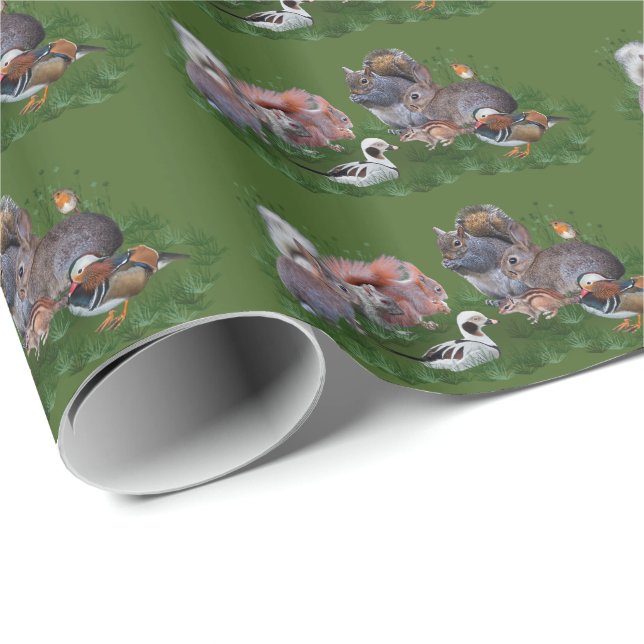 Papel de Embrulho de Animais da Floresta (Ponta do rolo)