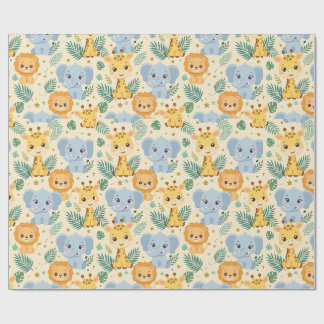 Papel de embrulho de animais de safari para bebês