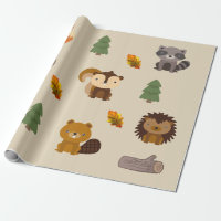 Papel de embrulho de animal da floresta castor