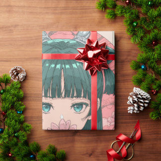 Papel de embrulho de anime fofa abraçando gato pre