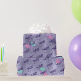 Papel de embrulho de aniversário com balões em for