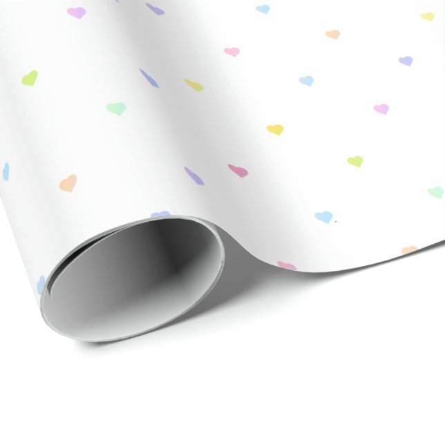 Papel de embrulho de aniversário com coração paste (Ponta do rolo)