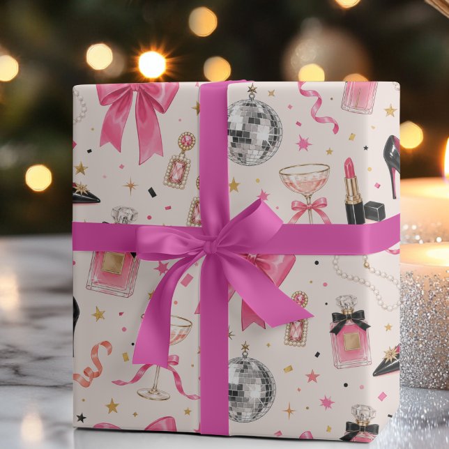 Papel de embrulho de aniversário com estilo Glamou (Criador carregado)