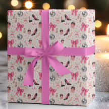 Papel de embrulho de aniversário com estilo Glamou