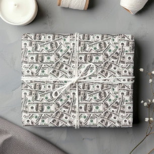 Papel de embrulho de aniversário com padrão de dól