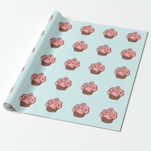 Papel de embrulho de aniversário Cupcake