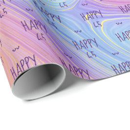 Papel de embrulho de aniversário de 65 anos com re