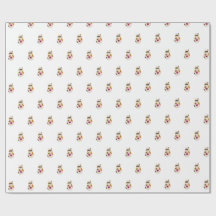 Papel de embrulho de aniversário de gato e cupcake