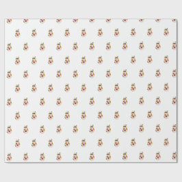 Papel de embrulho de aniversário de gato e cupcake