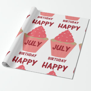 Papel de embrulho de aniversário de julho