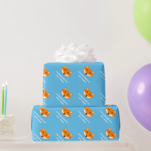 Papel de embrulho de aniversário de raposa fofa pa