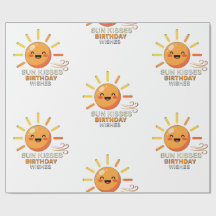 Papel de embrulho de aniversário do sol sorridente