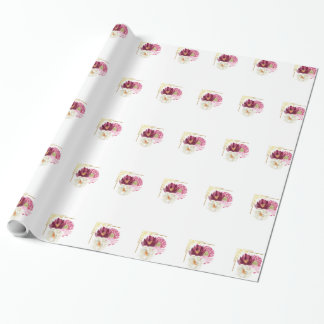 Papel de embrulho de aniversário em aquarela flora