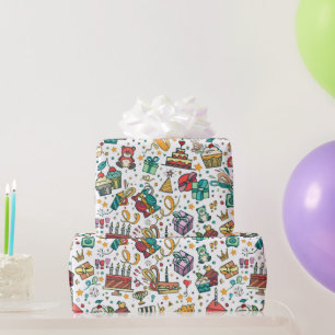 Papel de embrulho de aniversário feliz para crianç