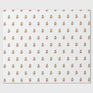 Papel de embrulho de aniversário gato e cupcake