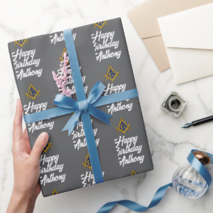 Papel de embrulho de aniversário personalizado da