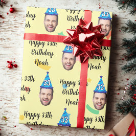 Papel de embrulho de aniversário personalizado, Fe