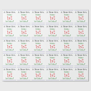 Papel de embrulho de aniversário simples de 1 ano