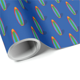Papel de embrulho de aniversário surfe surfista