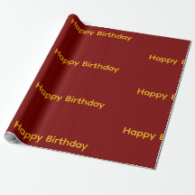 Papel de embrulho de aniversário (Vermelho e Amare