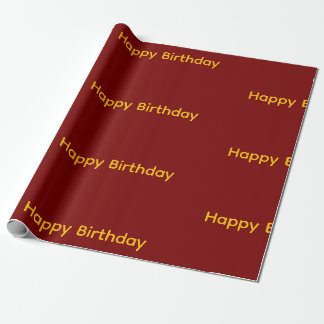 Papel de embrulho de aniversário (Vermelho e Amare