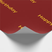 Papel de embrulho de aniversário (Vermelho e Amare
