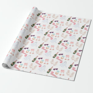 Papel de embrulho de aquarela de casamento