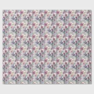 Papel de embrulho de aquarela de orquídea