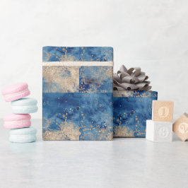 Papel de embrulho de aquarela elegante azul escuro