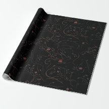 Papel de embrulho de arte de linha botânica