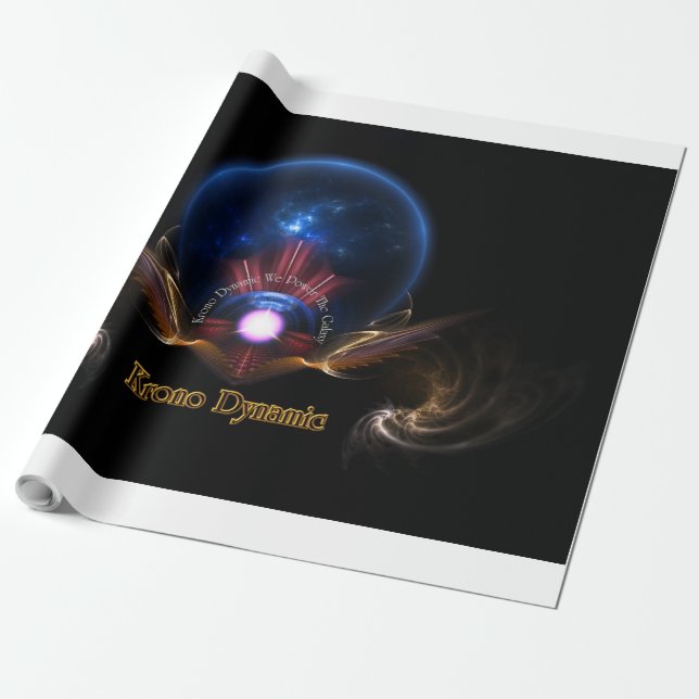 Papel de embrulho de arte fractal dinâmico Krono (Desenrolado)