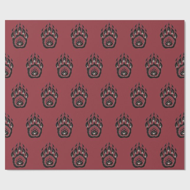 Papel de embrulho de arte popular com impressão de (Aberto)
