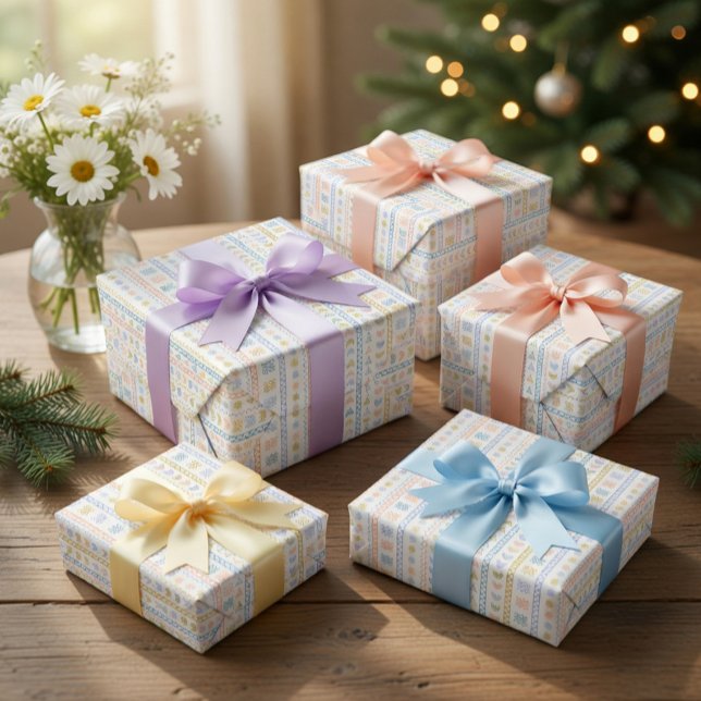 Papel de embrulho de arte popular escandinavo (Criador carregado)