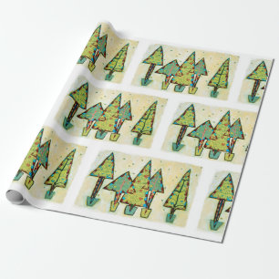 Papel de embrulho de árvore de Natal