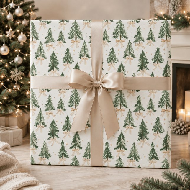 Papel de embrulho de árvore de Natal aquarela (Criador carregado)
