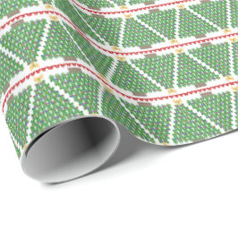 Papel de embrulho de árvore de Natal com arco geom