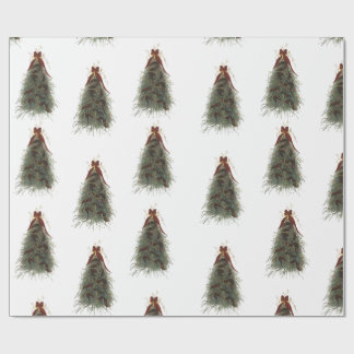 Papel de embrulho de árvore de Natal elegante
