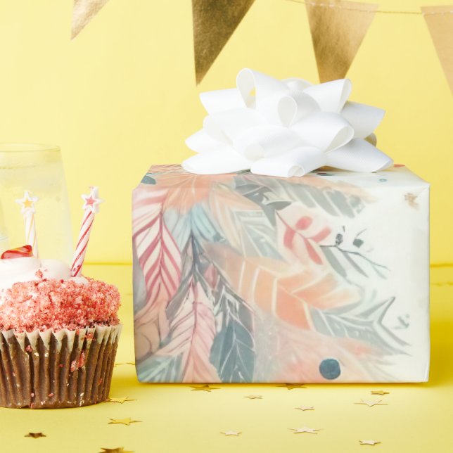Papel de embrulho de árvore de Natal em pastel chi (Festa de aniversário)