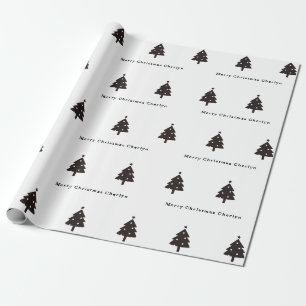 Papel de embrulho de árvore de Natal preto persona