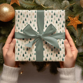 Papel de embrulho de árvore de Natal verde
