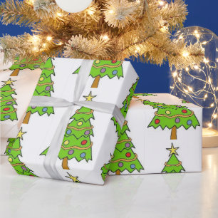 Papel de Embrulho de Árvore de Natal Verde Colorid
