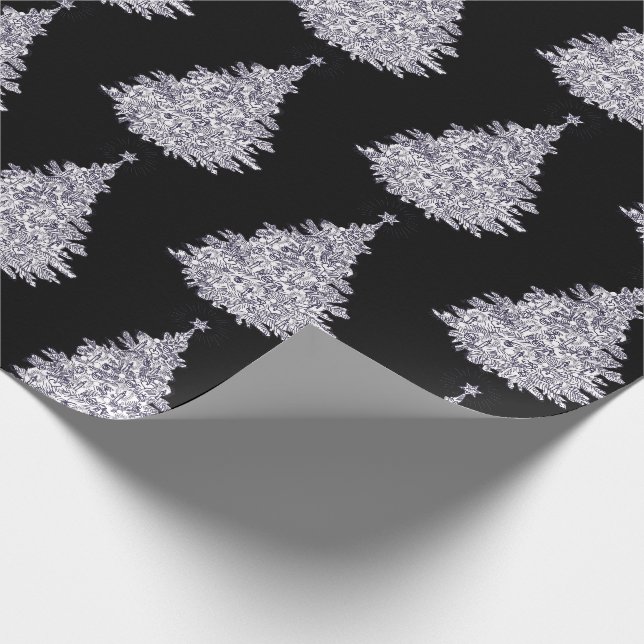 Papel de embrulho de árvore preto e branco de Nata (Ponta)