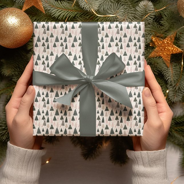 Papel de embrulho de árvores de Natal modernas (Criador carregado)